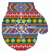 Схема для вышивки крестом «Новогодняя рукавичка» 